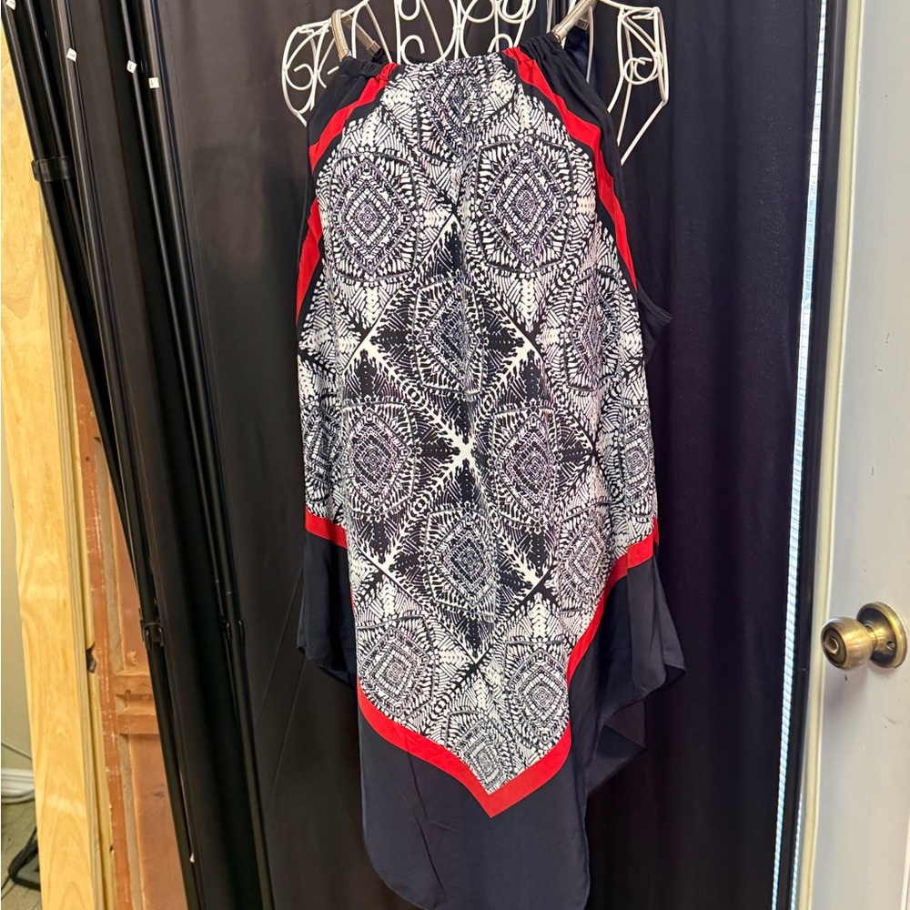 Alfani Navy Blue and Red Women's sleeveless top